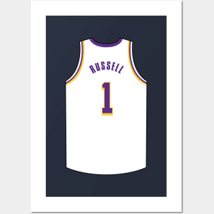 D'Angelo Russell Jersey White Qiangy Posters and Art